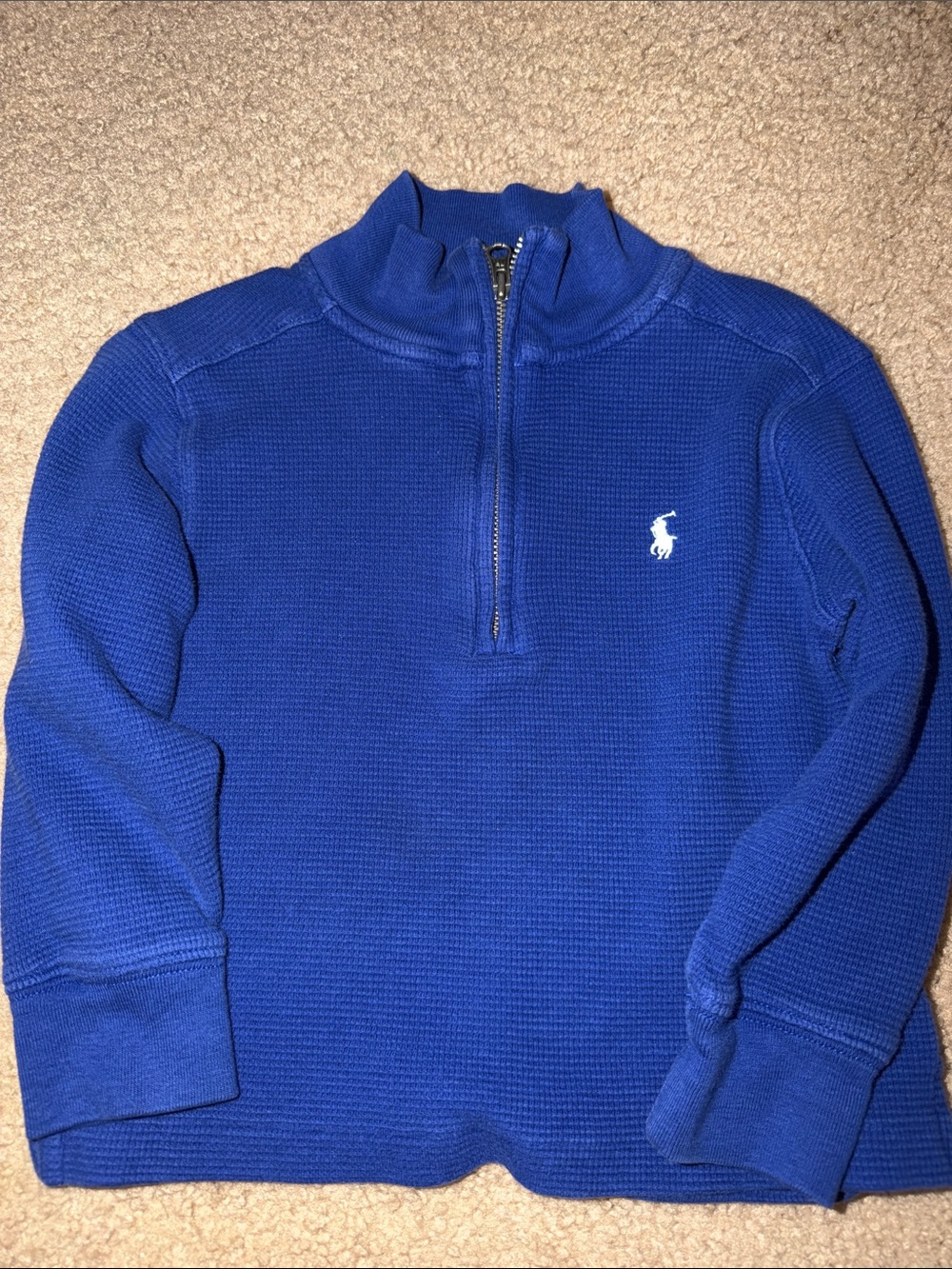 Polo by Ralph Lauren Men's Cobalt Blue Quarter-Zip Sweater
